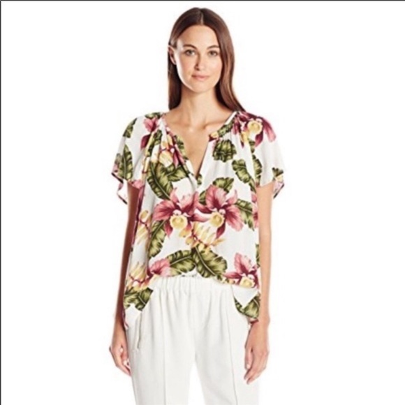 Show me your Mumu flowy Hawaiian blouse size small - Picture 2 of 8